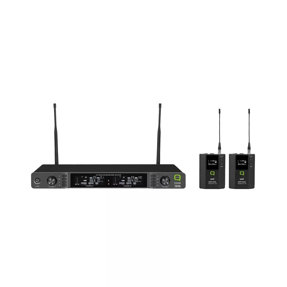 Q-Audio QWM1970BP Dual UHF Bodypack System - CH38